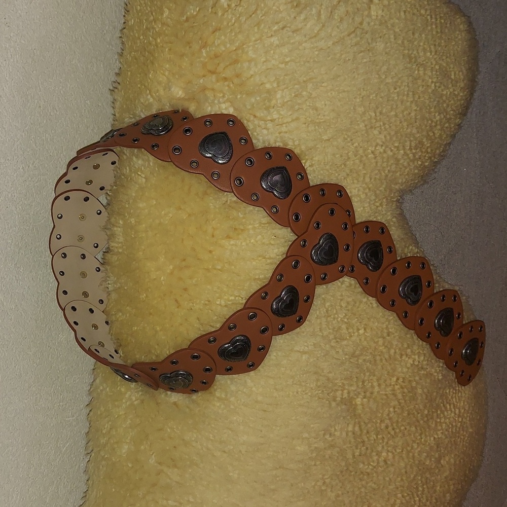 Brown Heart Studded Belt